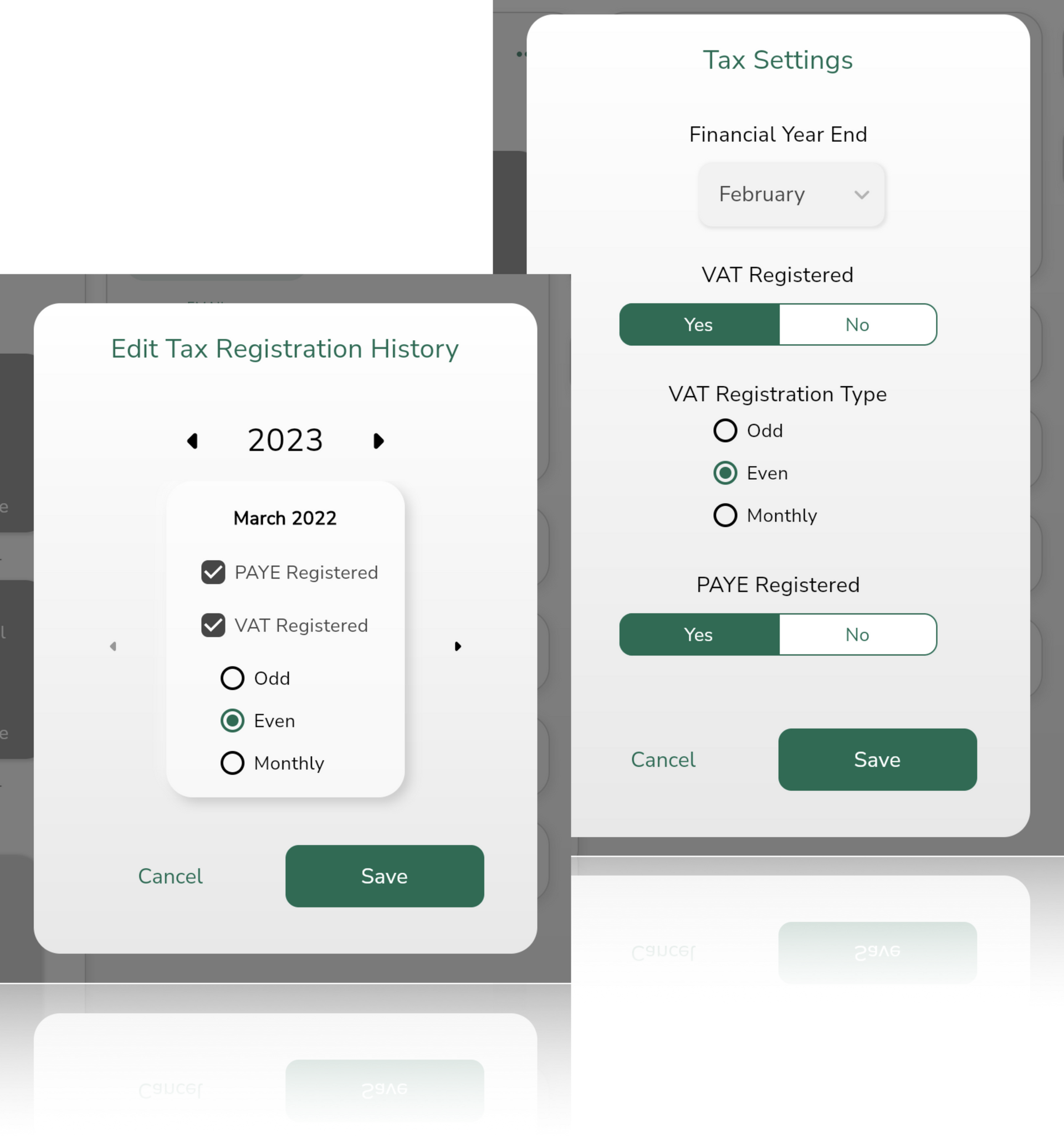 Tax Trove Online Accounting software client tax settings and history