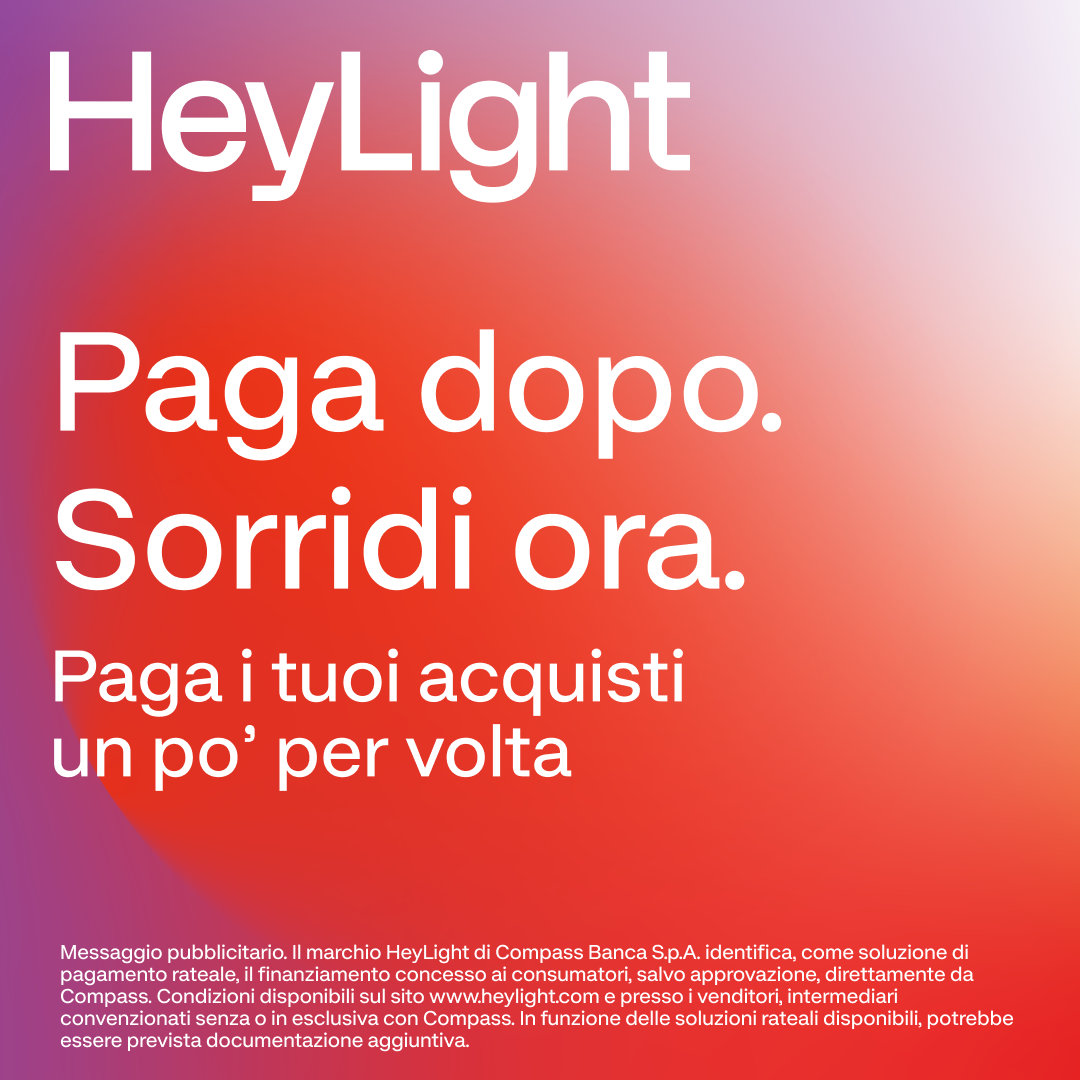 ACQUISTA ORA E PAGA IN COMODE RATE CON HEYLIGHT  CONTATTACI PER AVERE PIU INFORMAZIONI!!