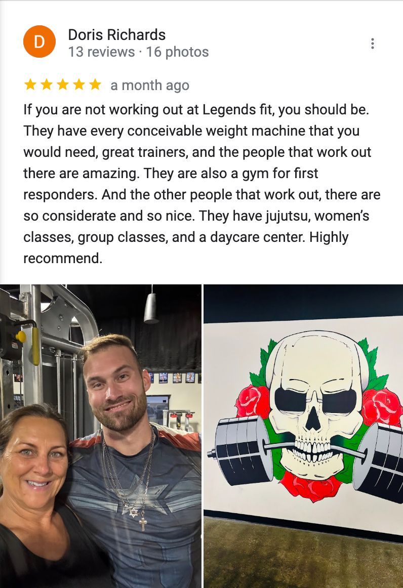 A man and a woman are standing next to each other in a gym.