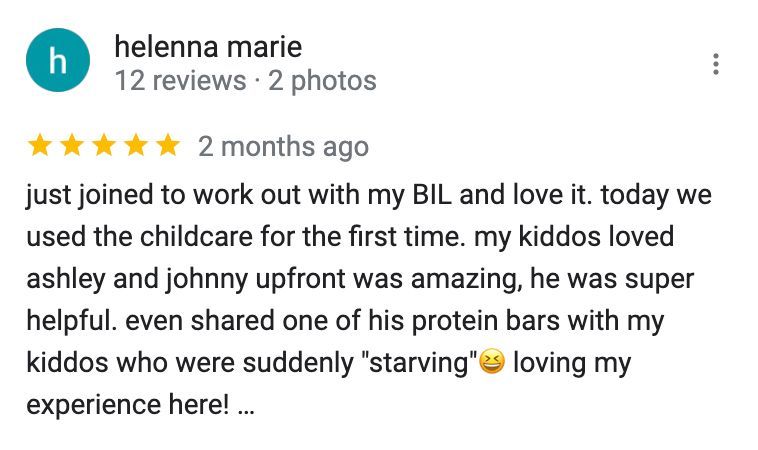 Helenna marie wrote a review on google about a childcare center.