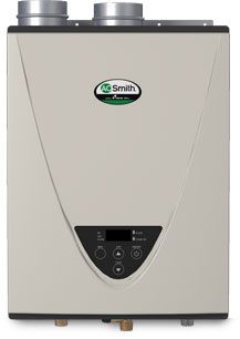 Tankless, Wall Mount Gas-fired water heater installed by lumberjack HVAC