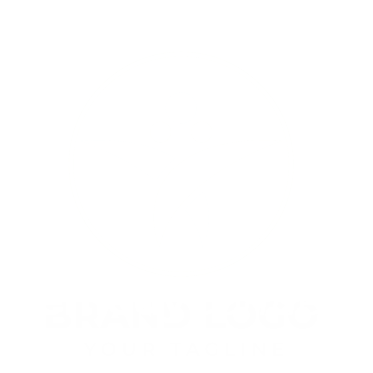 White logo with text: 