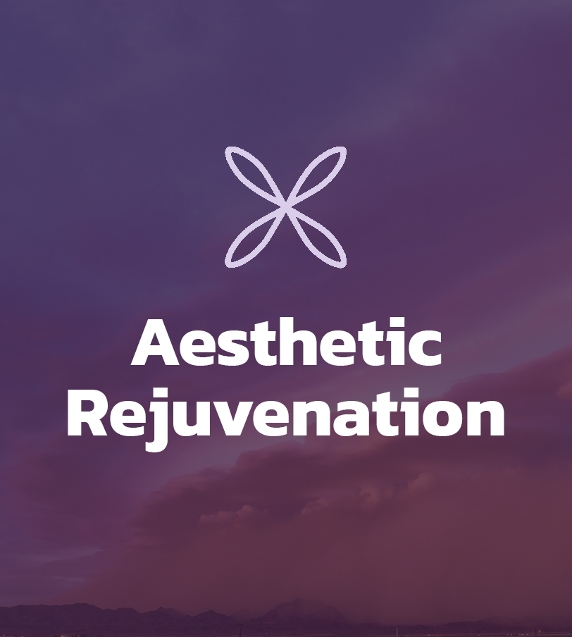 A logo for aesthetic rejuvenation with a purple background