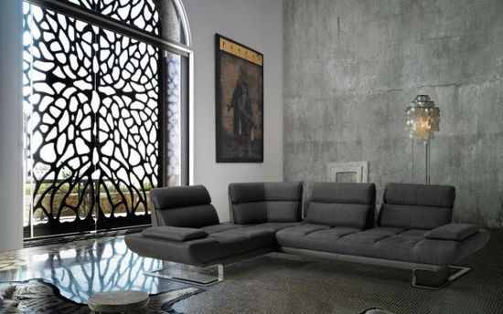 divano angolare grigio moderno