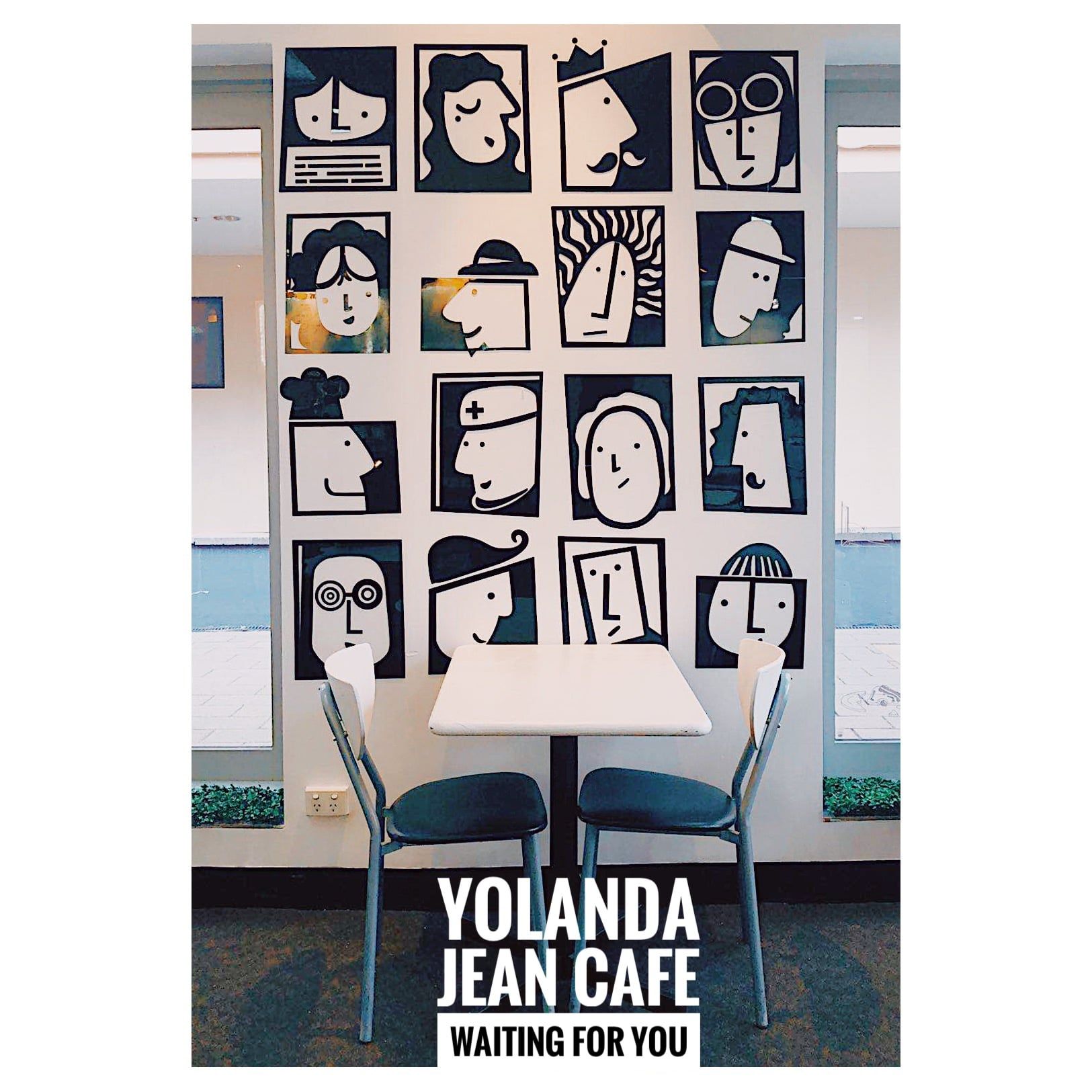 a poster for yolanda jean cafe waiting for you