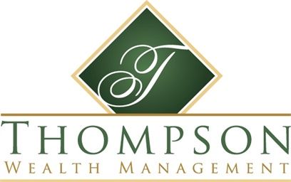 A logo for thompson wealth management is shown