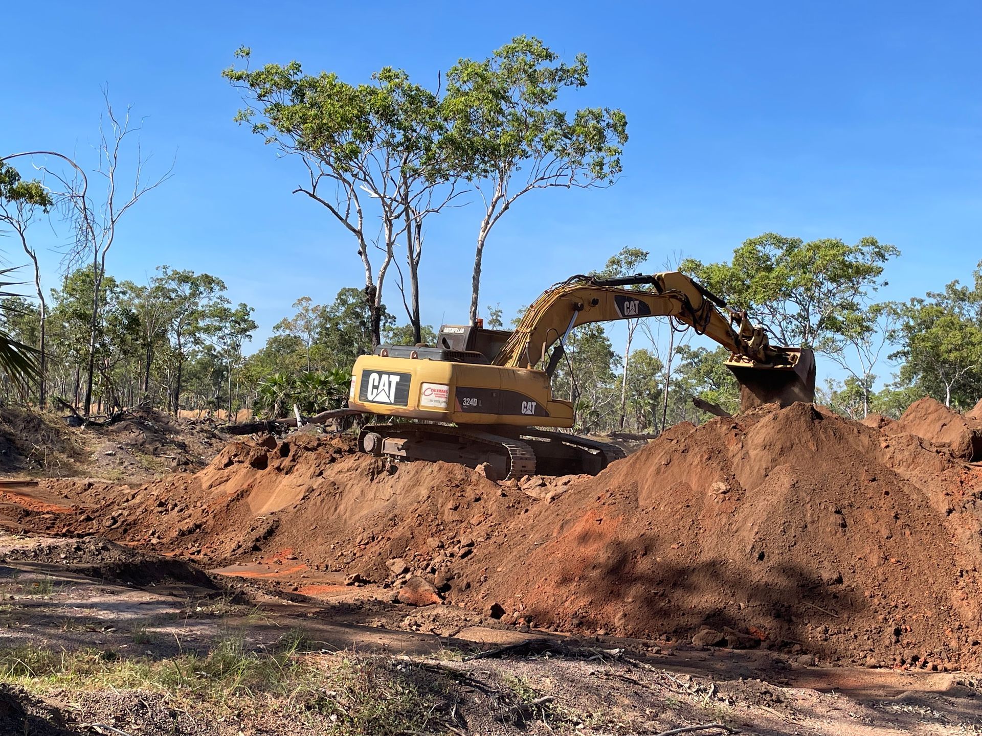 Excavator Preparing  a work site — Coleman's Contracting & Earthmoving In Humpty Doo, NT