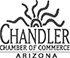 Chandler Chamber of Commerce logo with sunburst design above the text "CHANDLER" and "ARIZONA".