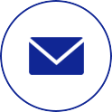 A blue envelope icon centered inside a thin blue circle.
