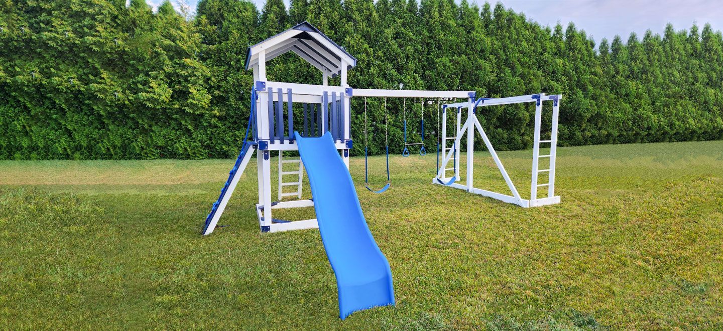 large kids playset with slide