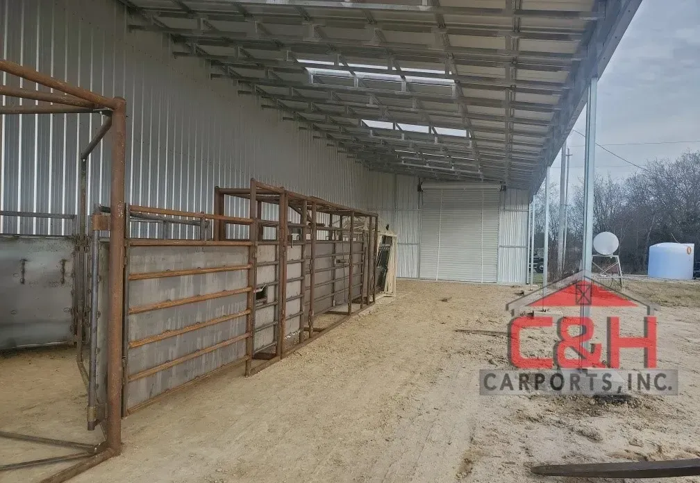 large steel building used for livestock