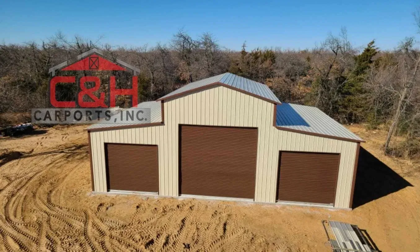 large 3 vehicle carport and shop