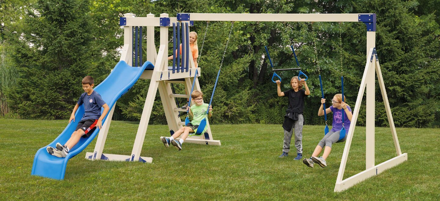 longhorn storage solutions basic swing set with slide