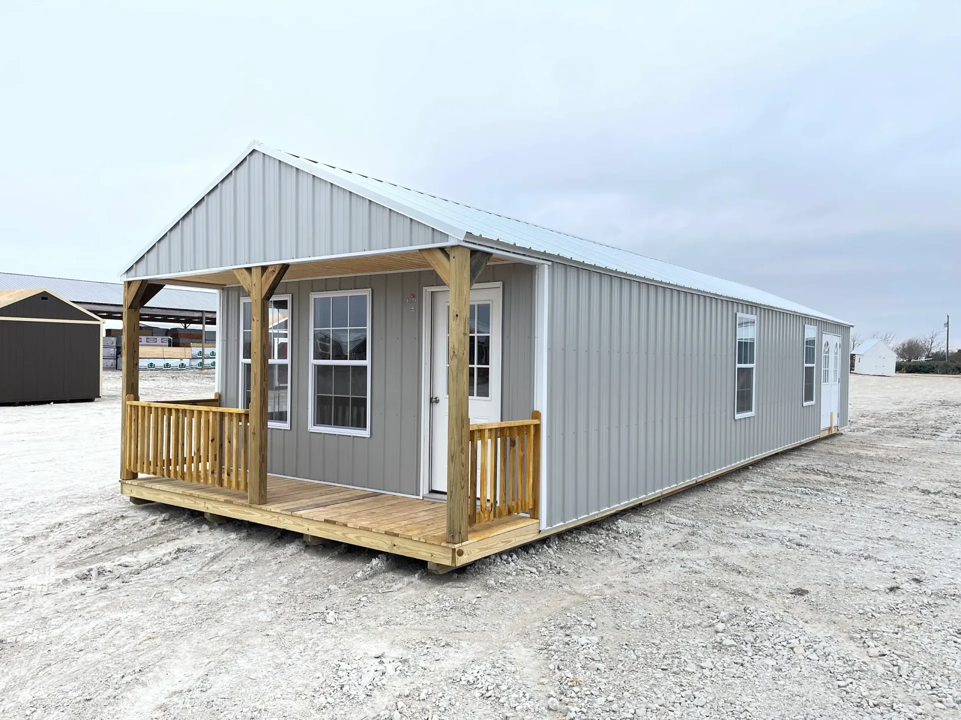large cabin with front porch