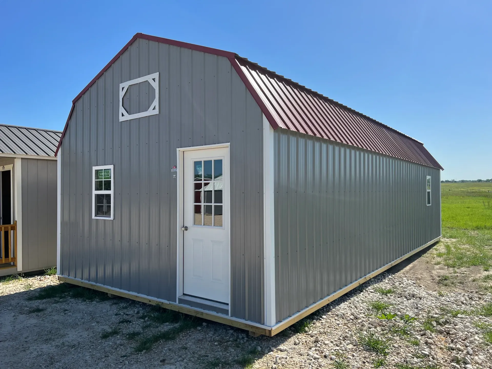 long gray loft shed
