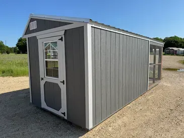 gray large chicken coop