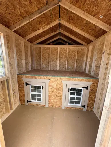 inside double dog kennel