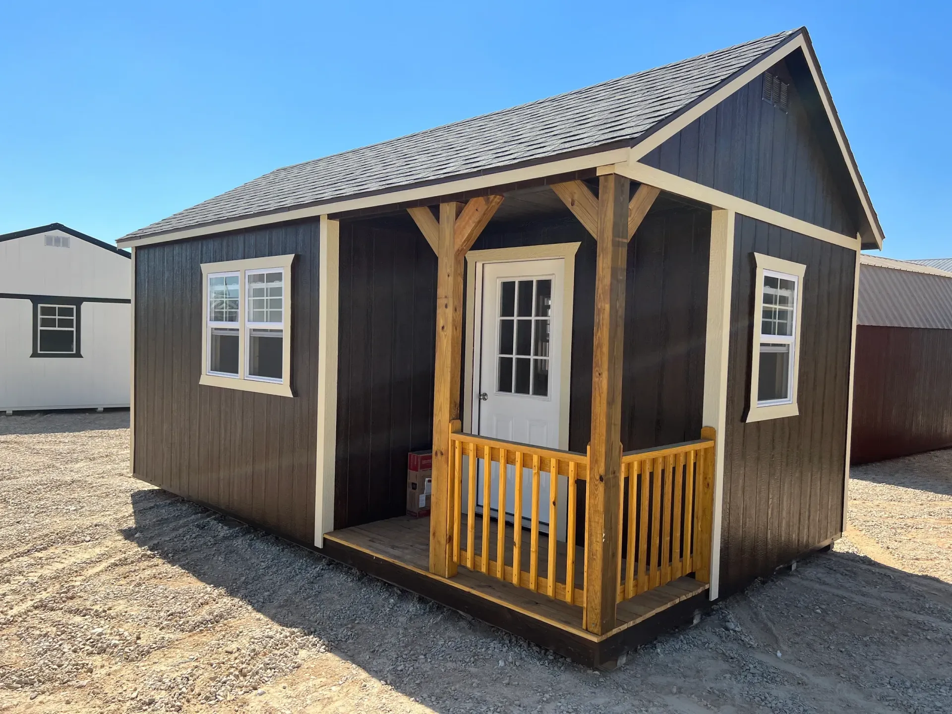 brown portable building
