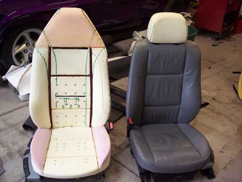 pink and black car seats