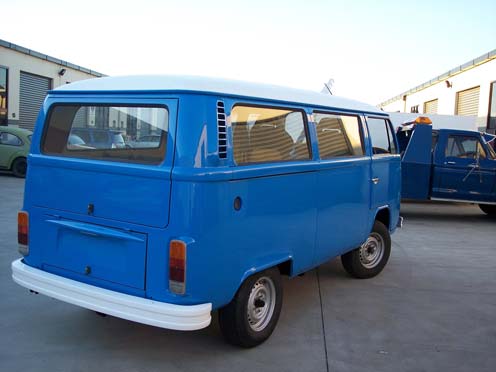 vw van 1 exterior blue from the back