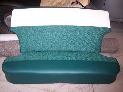 custom green and white car seat