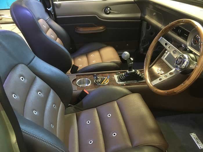 front brown leather seat