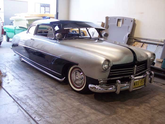 vintage silver and black car