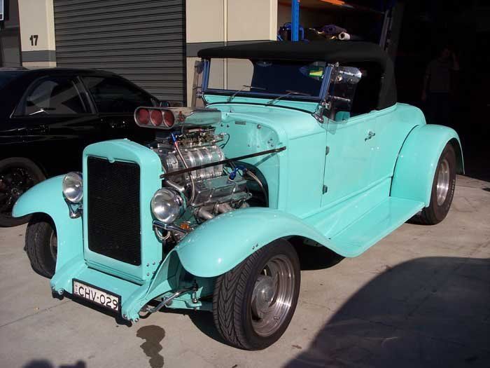 vintage aqua coloured car