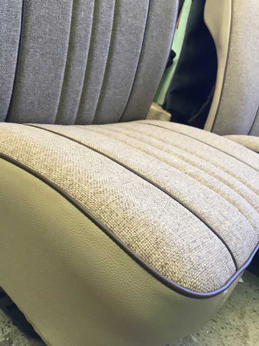 close up of new tan seat