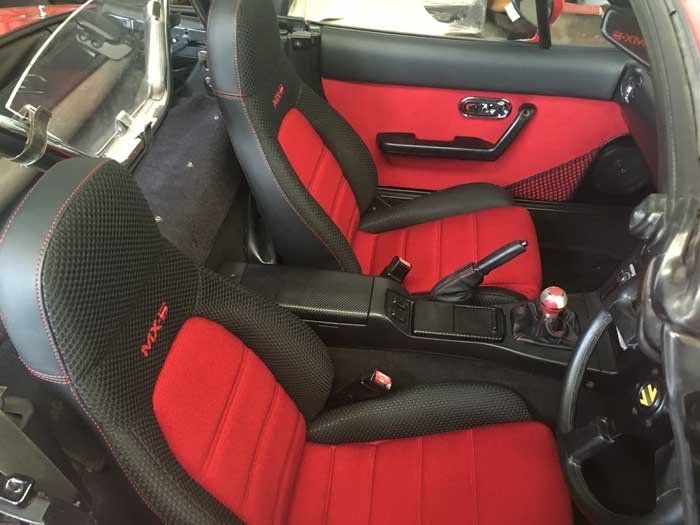 red and black interior custom