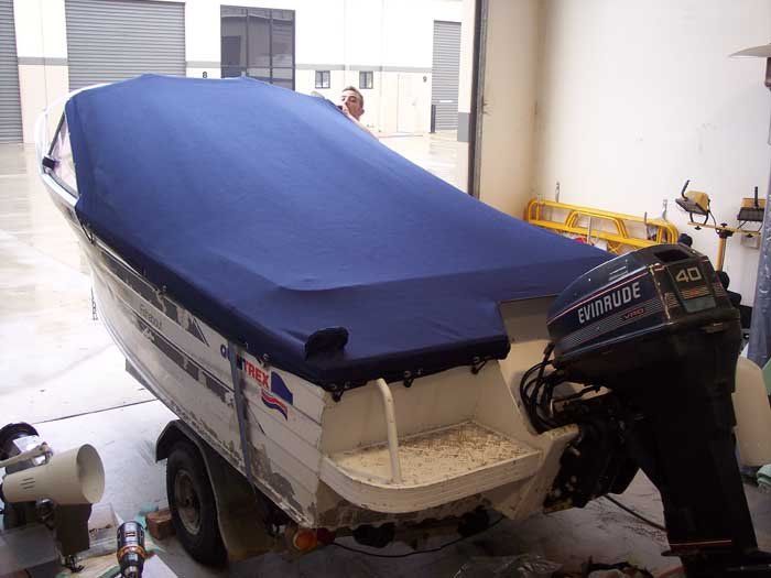 blue boat cover