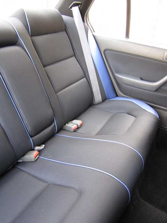 back seat grey car seat