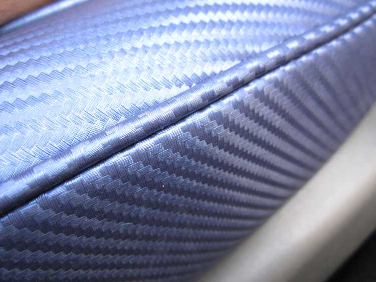 shimmering blue car seat material