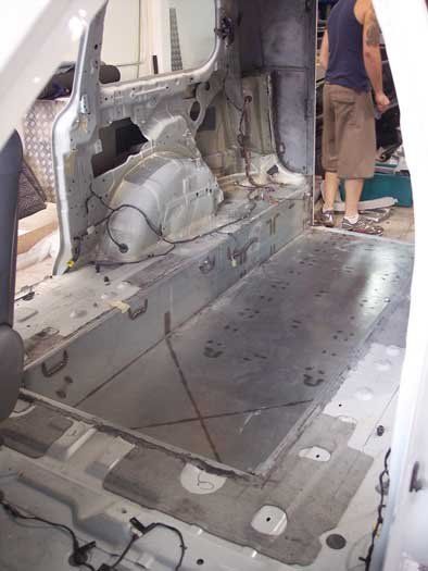 vehicle interior torn out