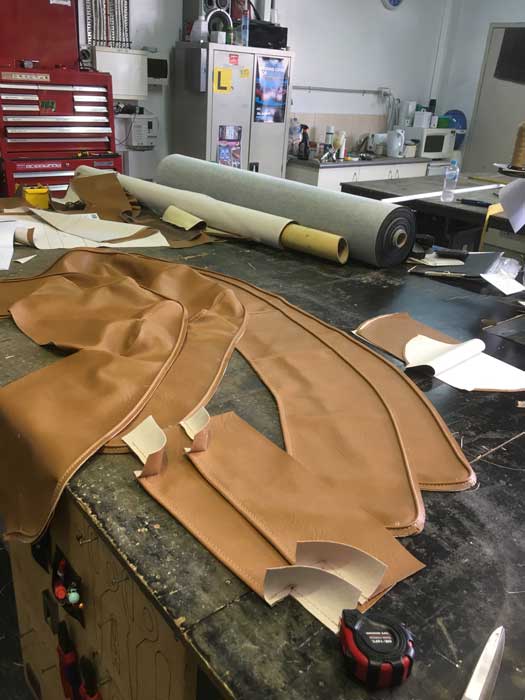 leather car seat material parts