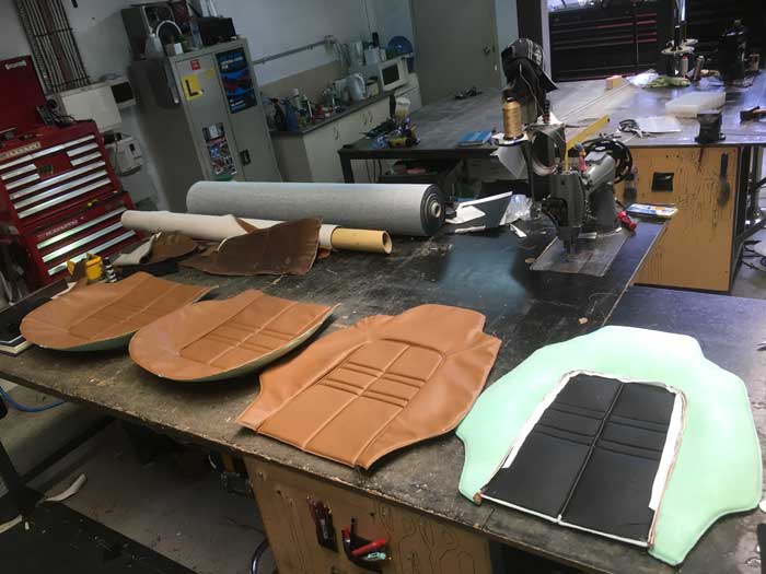 putting together a leather car seat