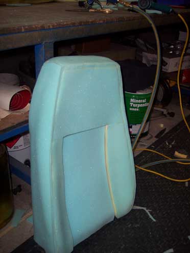 blue car seat foam