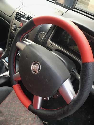 premium red steering wheel upholstery nsw