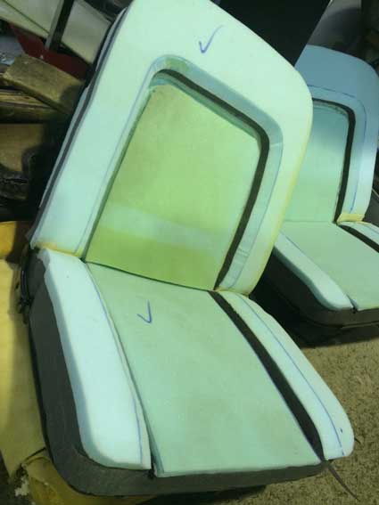 car seat green pattern
