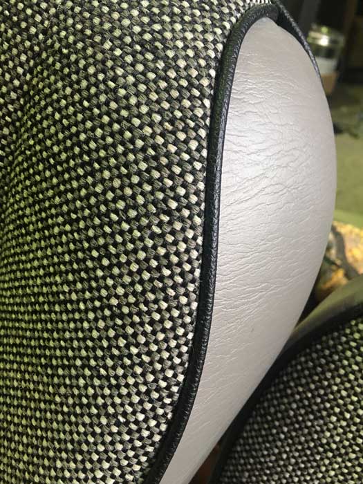 close up of grey car seat material