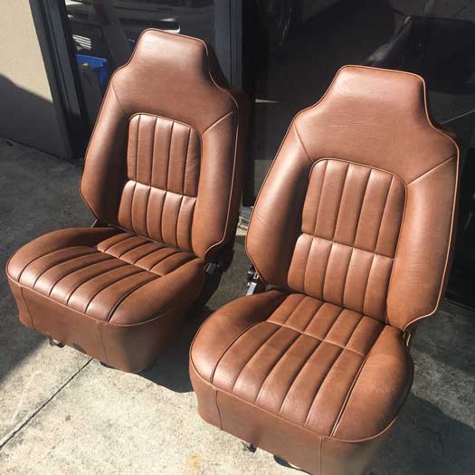 two brown car seats