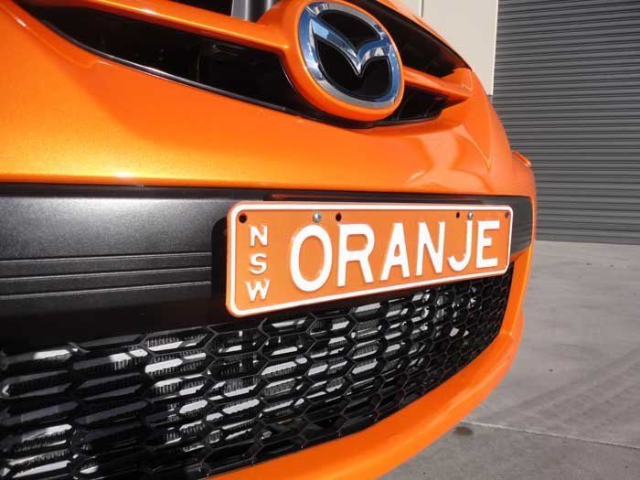 orange license plate