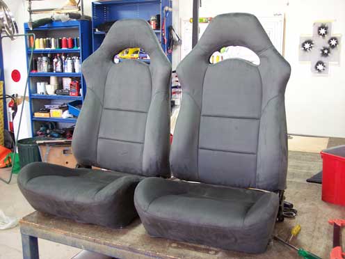 grey car seats with head rest