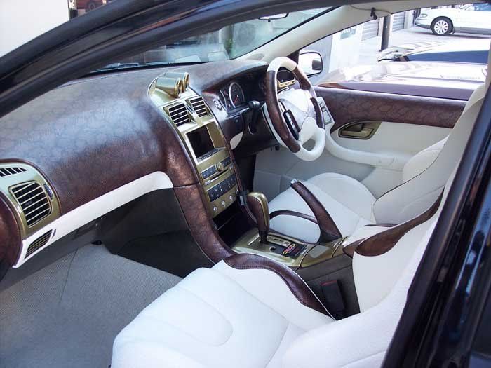 white and brown interior