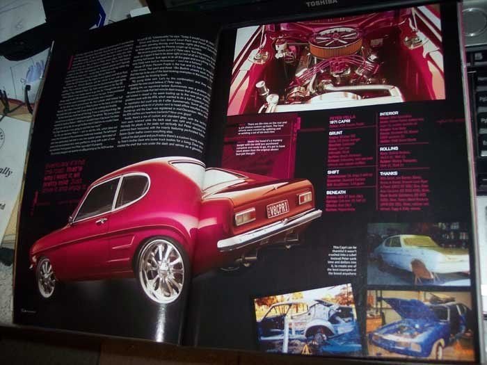red car in a magazine