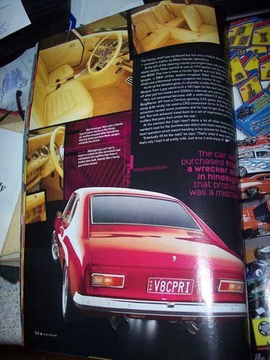 the back side of a car in a magazine