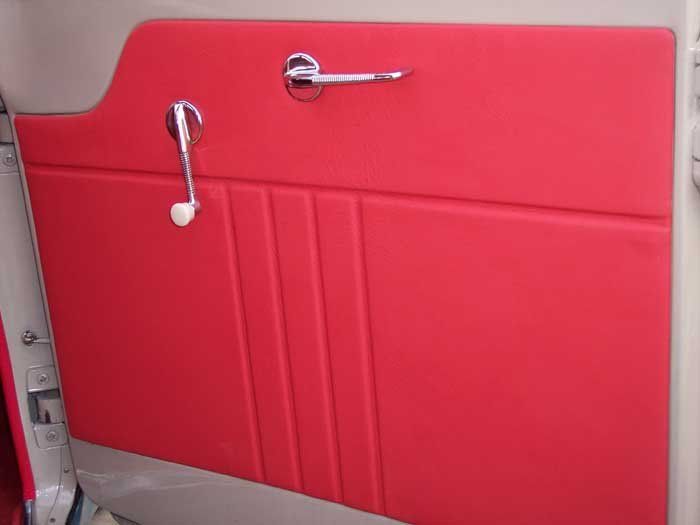 a red door with a handle