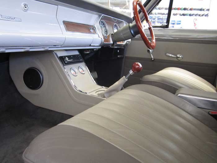 the tan interior of a car