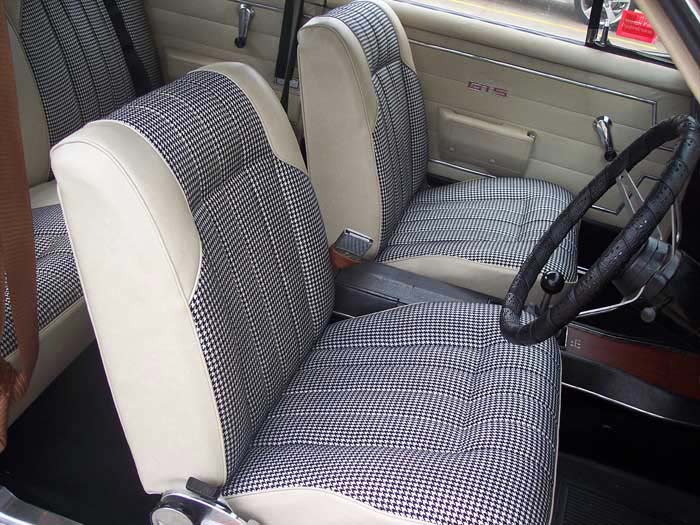 front seats with a patterned interior