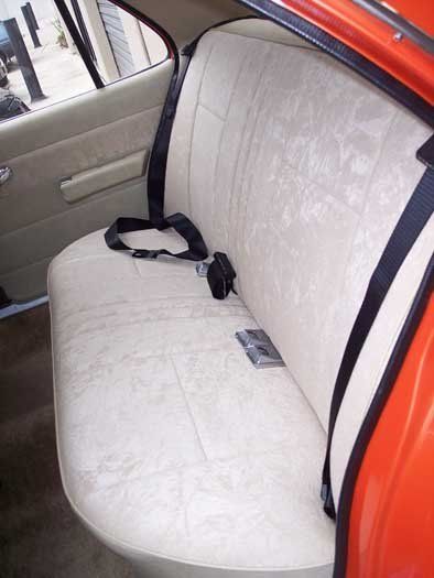 the back seats of a car